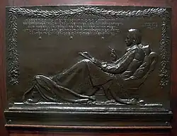 Augustus Saint-Gaudens, Robert Louis Stevenson (relief),model 1899, odlany z brązu 1900