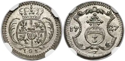 3 halerze sasko-polskie (1727)