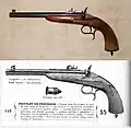 Pistolet, tzw. „pokojowy” (do strzelania w pomieszczeniach) na naboje Floberta