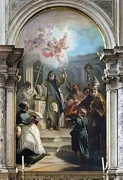 Francesco Fontebasso, Święty Leonard i Święci Andrzej, Mikołaj i Wawrzyniec Iiustiniani