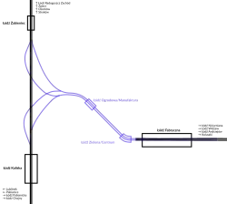 Mapa przebiegu linii kolejowej 551