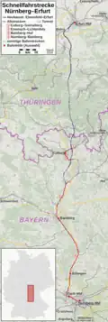 Mapa przebiegu linii kolejowej