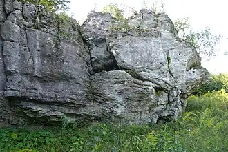 Skała ze schroniskiem