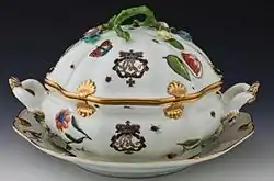 Teryna z serwisu Klemensa Augusta z muszlami,1741–1742