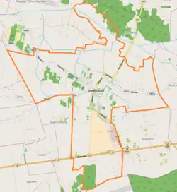 Mapa konturowa Siedliszcza, w centrum znajduje się punkt z opisem „Sokolec”