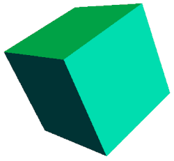 Wariacja zbiegająca do bryły podobnej do drzewa liściastego poprzez usuwanie 8 kostek wierzchołkowych, 6 w środkach ścian bocznych i jednej centralnej (tzn. razem 15 kostek) w wymiarze Hausdorffa 
  
    
      
        
          log
          
            3
          
        
        ⁡
        (
        27
        −
        15
        )
        ≈
        2,261
        859
      
    
    {\displaystyle \log _{3}(27-15)\approx 2{,}261859}