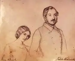 Siostra Teresa i brat Kazimierz - rysunek Marii Wodzińskiej