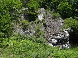 Wapienne skałki na wzgórzu