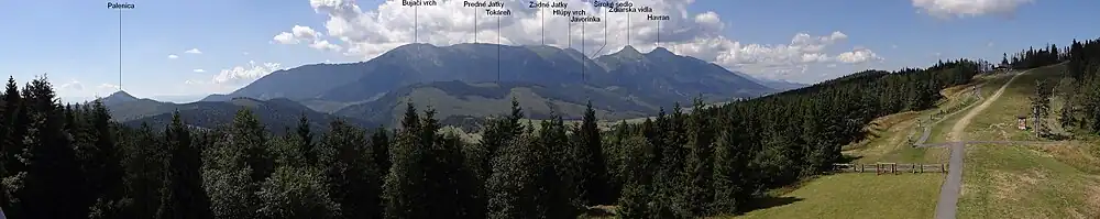 Fragment panoramy z wieży widokowej przy górnych stacjach wyciągów