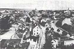 Widok z wieży kościoła na początku XX wieku