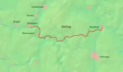 Mapa przebiegu linii kolejowej 2975