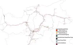 Mapa przebiegu linii kolejowej