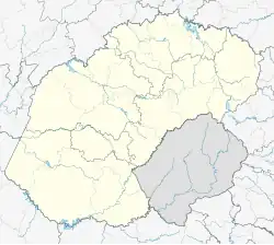 Mapa konturowa Wolnego Państwa, blisko centrum na dole znajduje się punkt z opisem „Thaba Nchu”