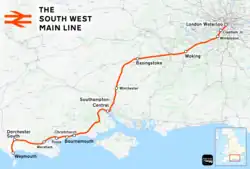 Mapa przebiegu linii kolejowej