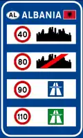 Ograniczenia prędkości w Albanii