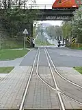 Splot torów tramwajowych 1000 mm w Łodzi(wiadukt nad ul. Warszawską)