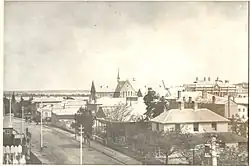 Widok na miasto w 1884, widoczna katedra, wtedy bez wieży