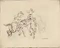 Kozacy (Kozacy na koniach w galopie), rys./pap., ca 1900 (Muzeum Narodowe w Warszawie)