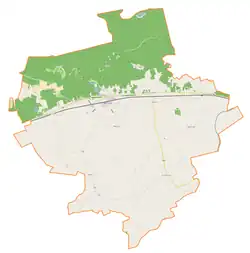 Mapa konturowa gminy Stare Kurowo, u góry po lewej znajduje się punkt z opisem „Rokitno”