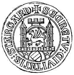 Przypuszczalny wizerunek historycznej pieczęci miasta