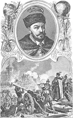 Stefan Batory w cyklu Wizerunki książąt i królów polskich Ksawerego Pillatiego z 1888.