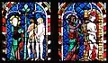 Adam i Ewa oraz Wygnanie z Raju, fragment gotyckiego witraża