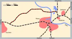 Mapa przebiegu linii kolejowej 6664