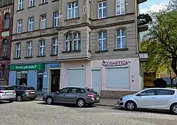 Usytuowanie dawnej bramy wjazdowej do&nbsp;Zaułka Browarnego z ul. Stysia 20