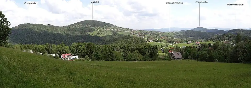 Widok na Przysłop ze stoków Kiczory