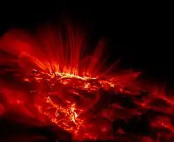 Zdjęcie plamy słonecznej wykonane przez TRACE