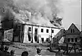 Płonącą synagoga w Przeworsku (12 wrzesień 1939)