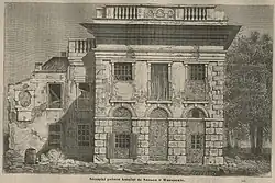 Ruiny pałacu Gozdzkich (de Nassau) na Dynasach w 1880