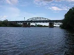 Most im. Karola Świerczewskiego nad Odrą Zach. (widok ogólny z południa, Dziewoklicz)