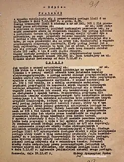 Opinia głównego dyspozytora ruchu MPK