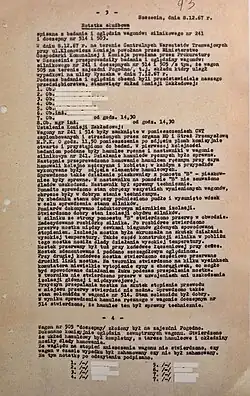 Protokół z oględzin wagonów