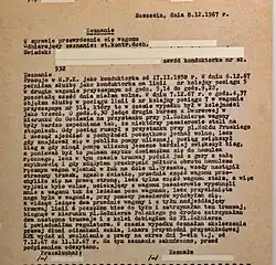 Zeznanie konduktorki z III wagonu