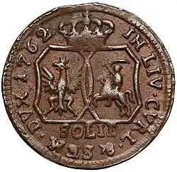 1762 prostokątne tarcze rewers