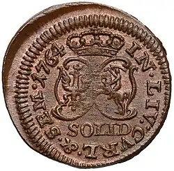 Szeląg (1764) rewers