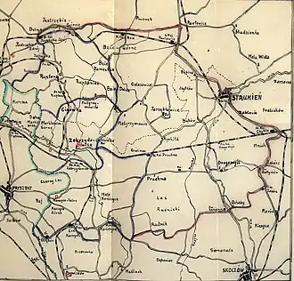 Mapa przebiegu linii kolejowej 170