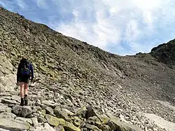 Szlak ze schroniska pod Rysami w stronę Wagi