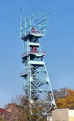 Katowice, kopalnia "Katowice" – wieża szybowa szybu Warszawa