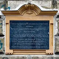 Tablica pamiątkowa T. Kościuszkiul. Loretańska 14