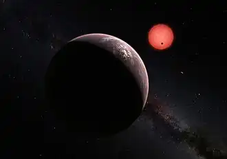 Trzy planety wokół TRAPPIST-1 (wizja artysty)