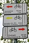 Tablice trasy rowerowej 24C w Zebrzydowicach