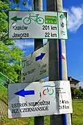 Tablice trasy Greenways K-M-W w Skoczowie