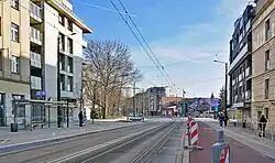 Widok na wschód od skrzyżowania z ulicą Senatorską