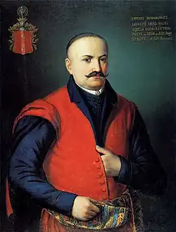 Portret Tadeusza Bohdanowicza wraz z herbem