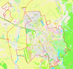 Mapa konturowa Tambowa, blisko centrum na dole znajduje się punkt z opisem „Tambow 1”