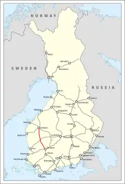 Mapa przebiegu linii kolejowej