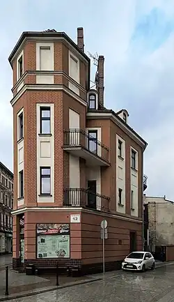 Fragment elewacji od strony ul. Tylnej (2023)